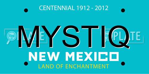 MYSTIQ New Mexico License Plate