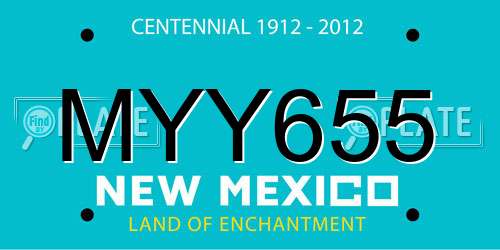 MYY655 New Mexico License Plate