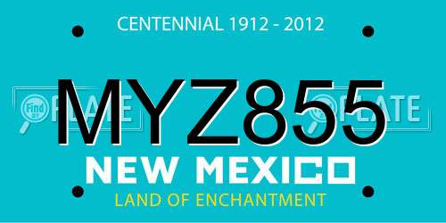 MYZ855 New Mexico License Plate