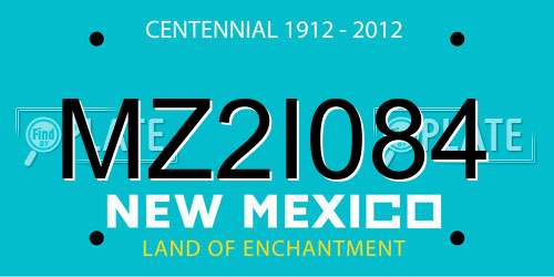 MZ2I084 New Mexico License Plate