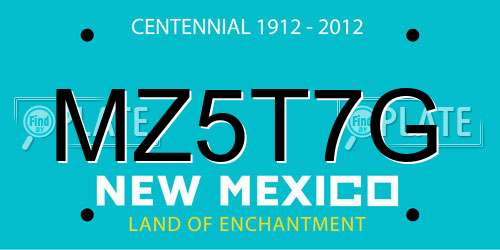 MZ5T7G New Mexico License Plate