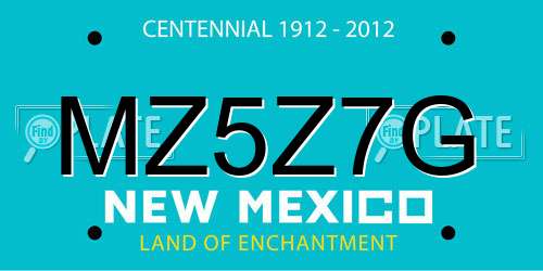 MZ5Z7G New Mexico License Plate