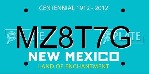 MZ8T7G New Mexico License Plate