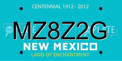 MZ8Z2G New Mexico License Plate