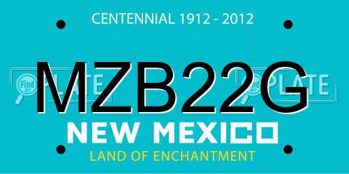 MZB22G New Mexico License Plate