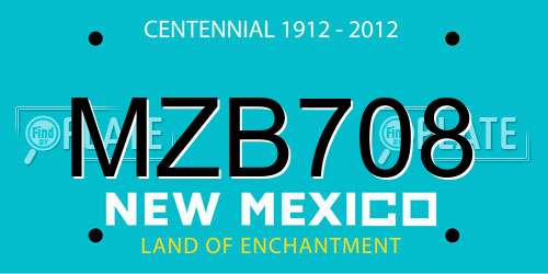 MZB708 New Mexico License Plate
