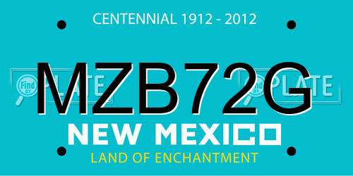 MZB72G New Mexico License Plate