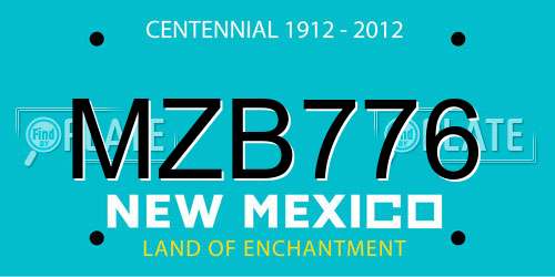 MZB776 New Mexico License Plate