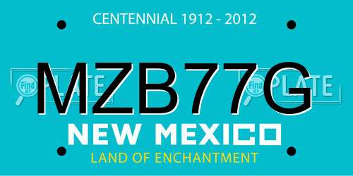 MZB77G New Mexico License Plate