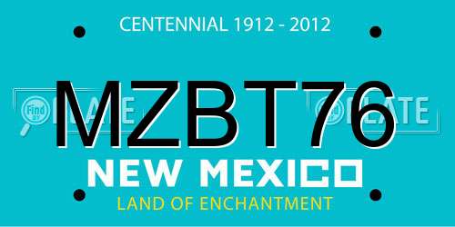 MZBT76 New Mexico License Plate