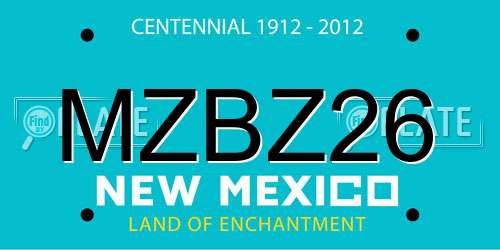 MZBZ26 New Mexico License Plate