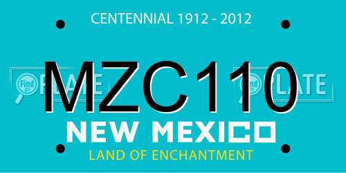 MZC110 New Mexico License Plate