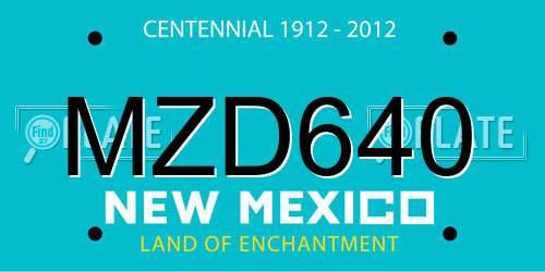 MZD640 New Mexico License Plate