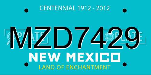MZD7429 New Mexico License Plate