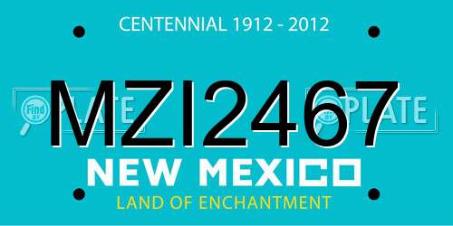 MZI2467 New Mexico License Plate