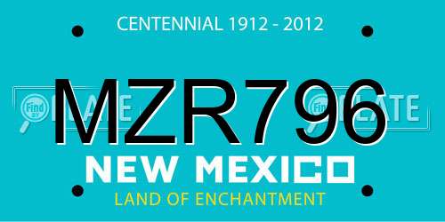MZR796 New Mexico License Plate