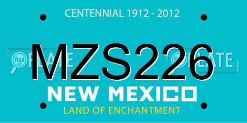 MZS226 New Mexico License Plate