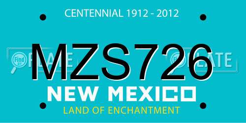 MZS726 New Mexico License Plate