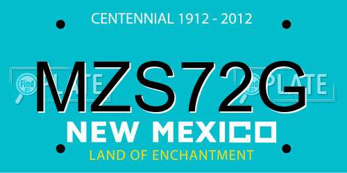 MZS72G New Mexico License Plate
