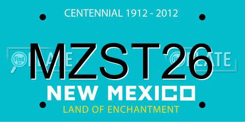 MZST26 New Mexico License Plate