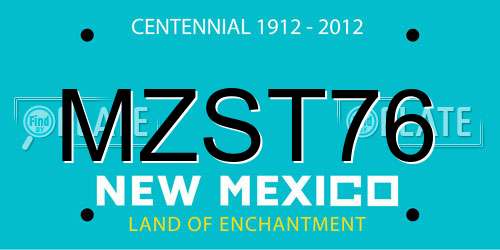 MZST76 New Mexico License Plate