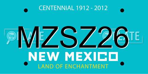 MZSZ26 New Mexico License Plate