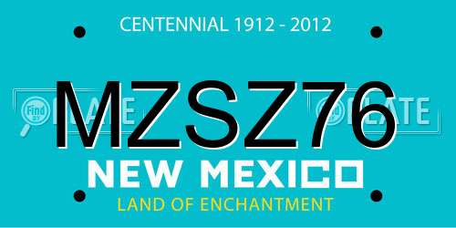 MZSZ76 New Mexico License Plate