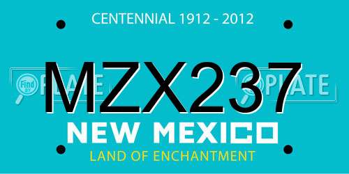 MZX237 New Mexico License Plate