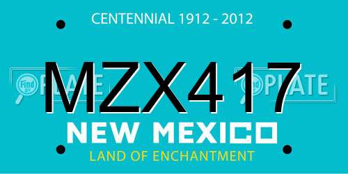 MZX417 New Mexico License Plate