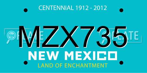 MZX735 New Mexico License Plate