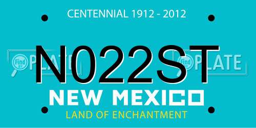 N022ST New Mexico License Plate