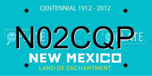 N02CQP New Mexico License Plate