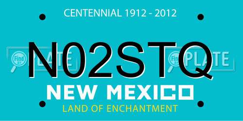 N02STQ New Mexico License Plate