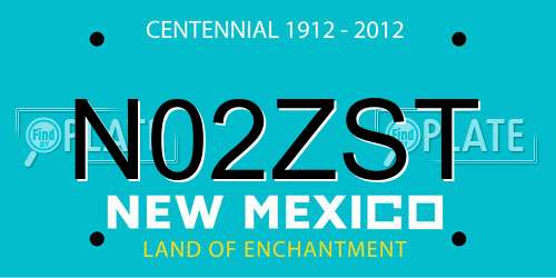 N02ZST New Mexico License Plate