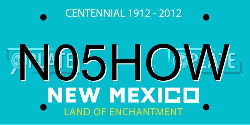 N05HOW New Mexico License Plate
