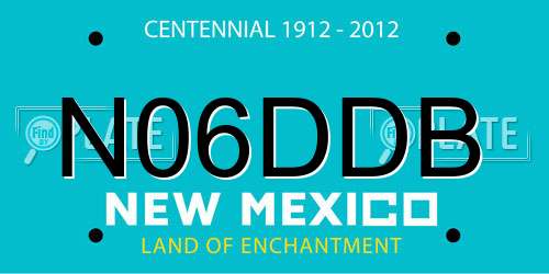 N06DDB New Mexico License Plate