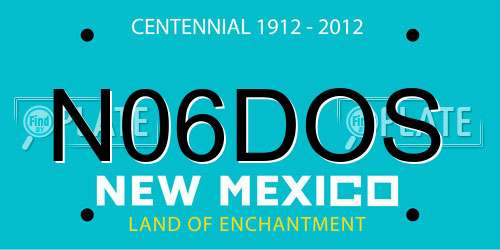 N06DOS New Mexico License Plate