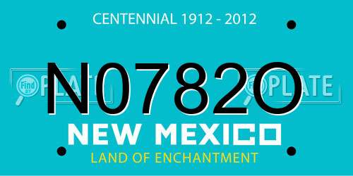 N0782O New Mexico License Plate