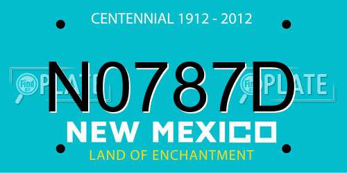 N0787D New Mexico License Plate