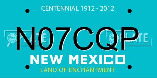 N07CQP New Mexico License Plate