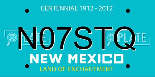 N07STQ New Mexico License Plate