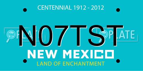 N07TST New Mexico License Plate