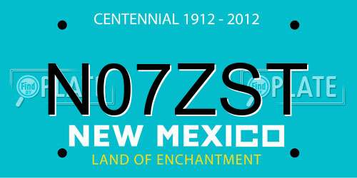 N07ZST New Mexico License Plate