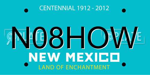 N08HOW New Mexico License Plate