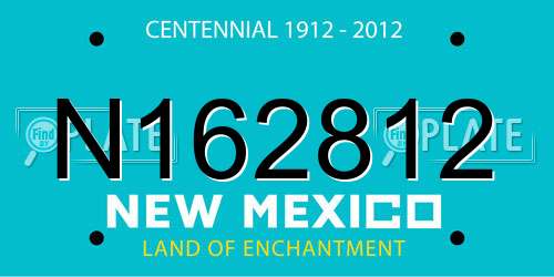 N162812 New Mexico License Plate