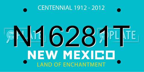 N16281T New Mexico License Plate