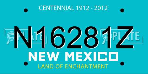 N16281Z New Mexico License Plate