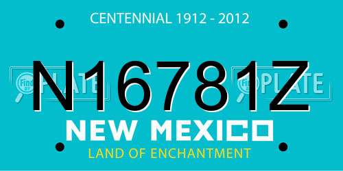 N16781Z New Mexico License Plate