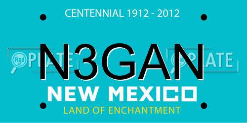 N3GAN New Mexico License Plate