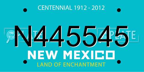 N445545 New Mexico License Plate